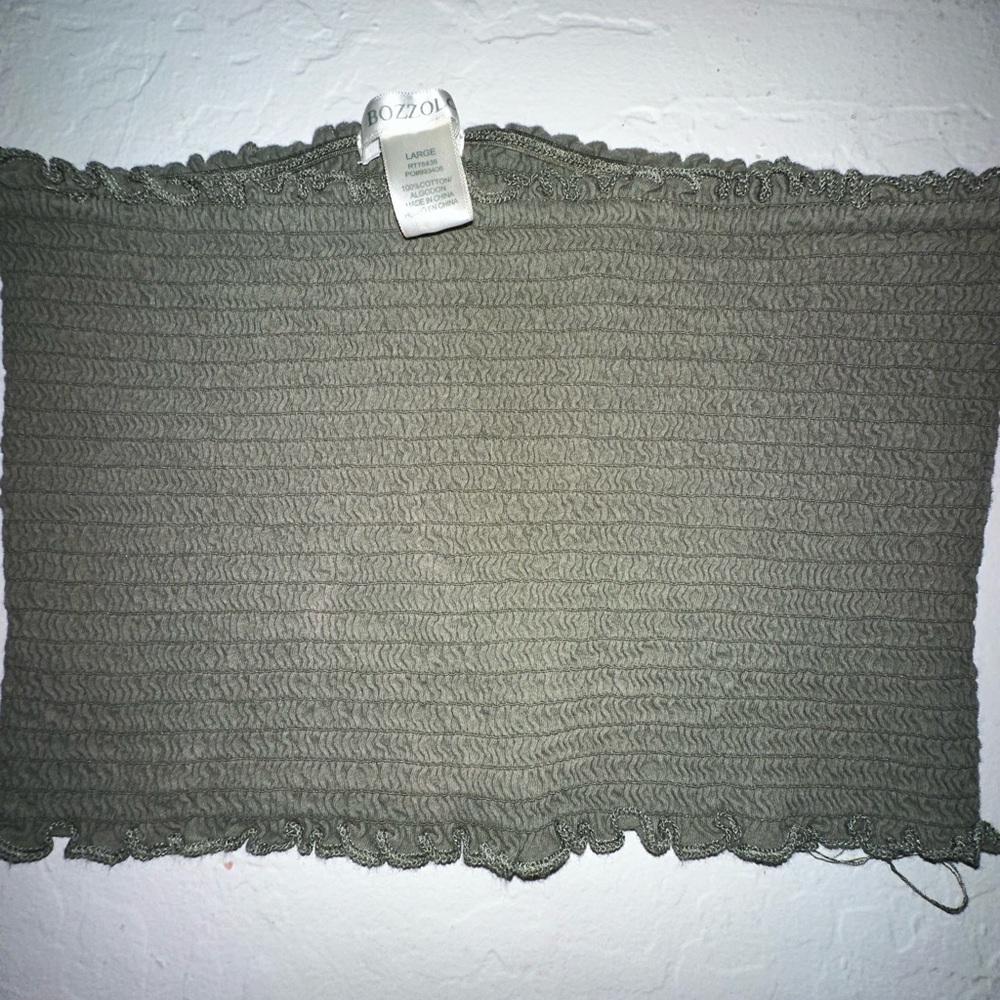 Green Smocked Tube Top